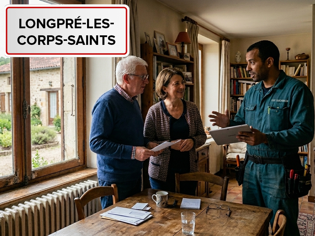 Installation de pompe à chaleur à Longpré-les-Corps-Saints (80510) dans la Somme